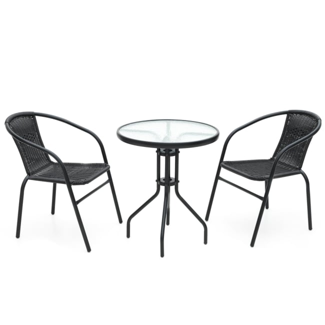 Terrassesett Roma sort 3 deler