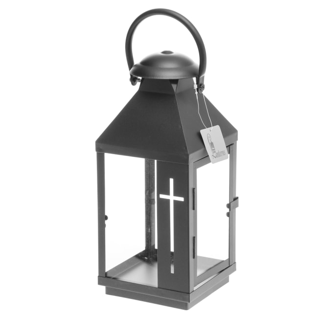 Gravlykt med kors 28cm sort