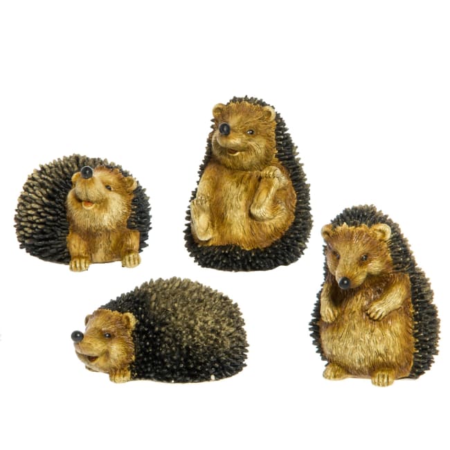 Dekorfigur pinnsvin 4 ass brun beige 8x8,5x10,5