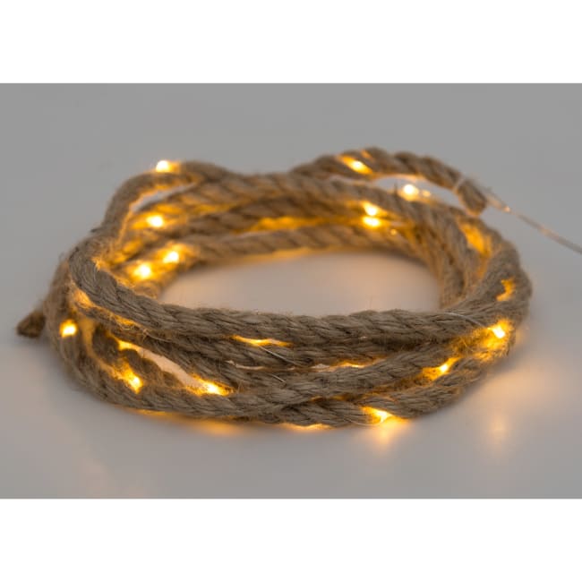 Dekortau med ledlys jute 5,5m