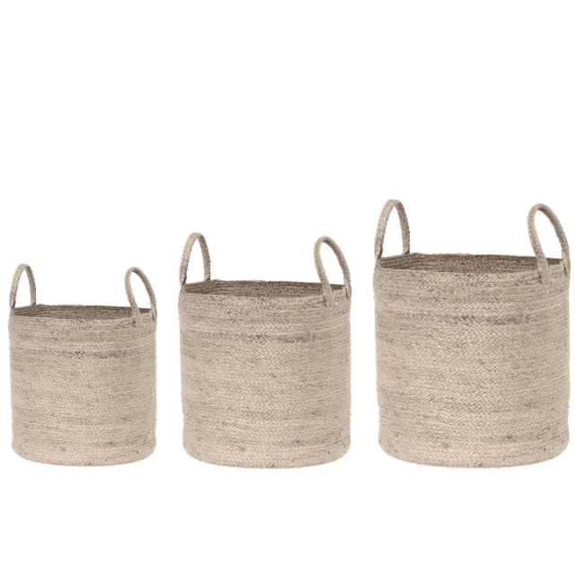Kurv sett a 3 jute 40/35/30cm FanniK