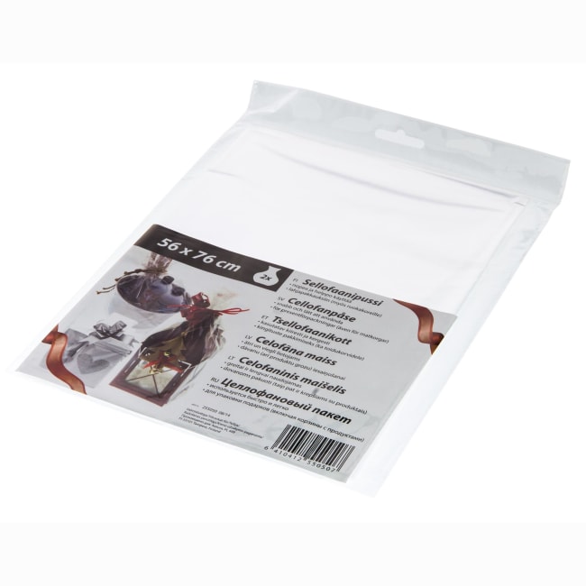 Gavepose cellofan klar 2pk 56x76cm