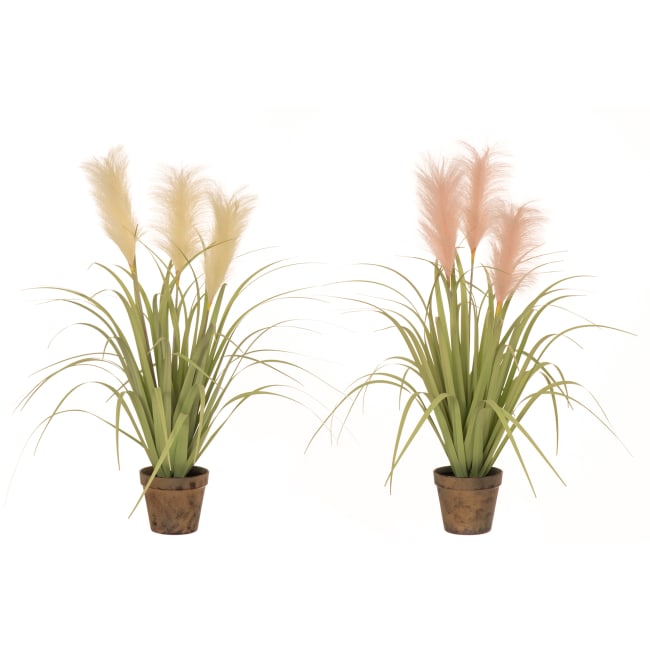 Plante gress i potte grønn hvit rosa 69cm