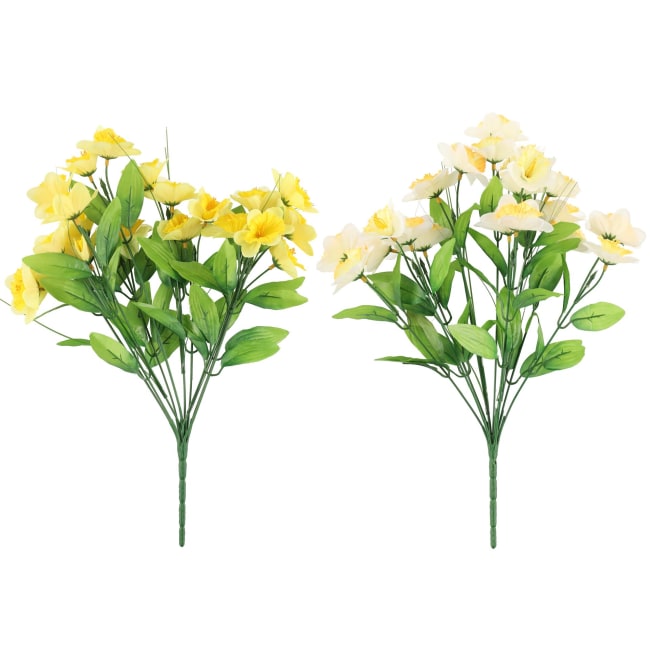 Bukett narcissus kunstig 2 ass farger 44cm
