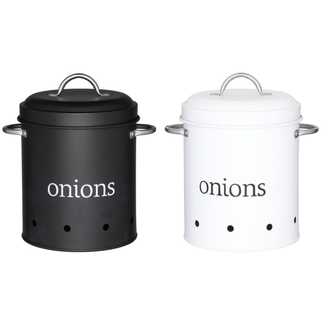 Oppbevaringsboks for løk 2ass sort hvit Maku
