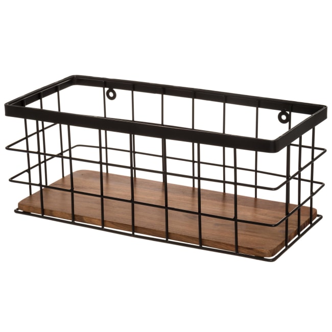 Hylle sort natur 40x16x18cm