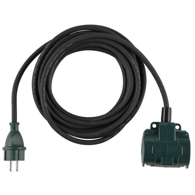 Skjøteledning 2-delt 5 m 3x1,5 IP44 Sort