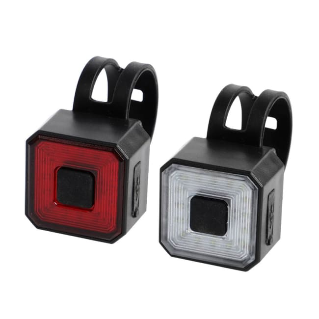 Sykkellyktsett oppladbart firkantet 50 lm