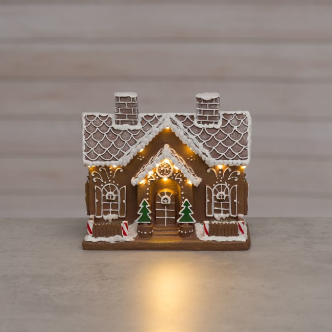Dekorhus pepperkake med 14 LED lys