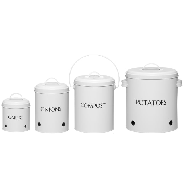 Oppbevaringsboks sett a 4 hvit