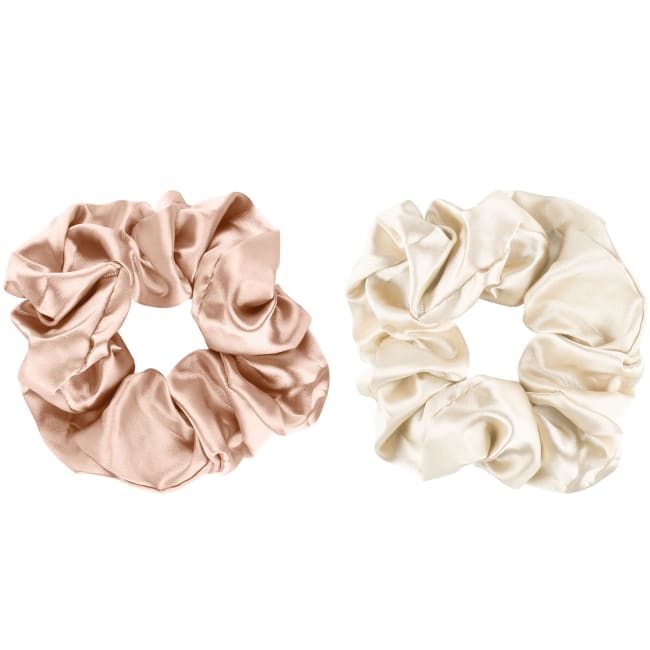 Hårstrikk sateng 2 stk kremfarget, beige