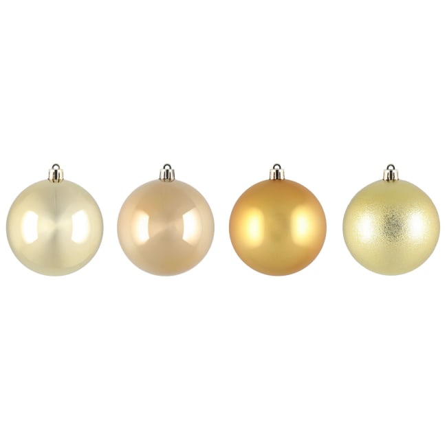 Julekule 4 ass gull 8cm 8pk