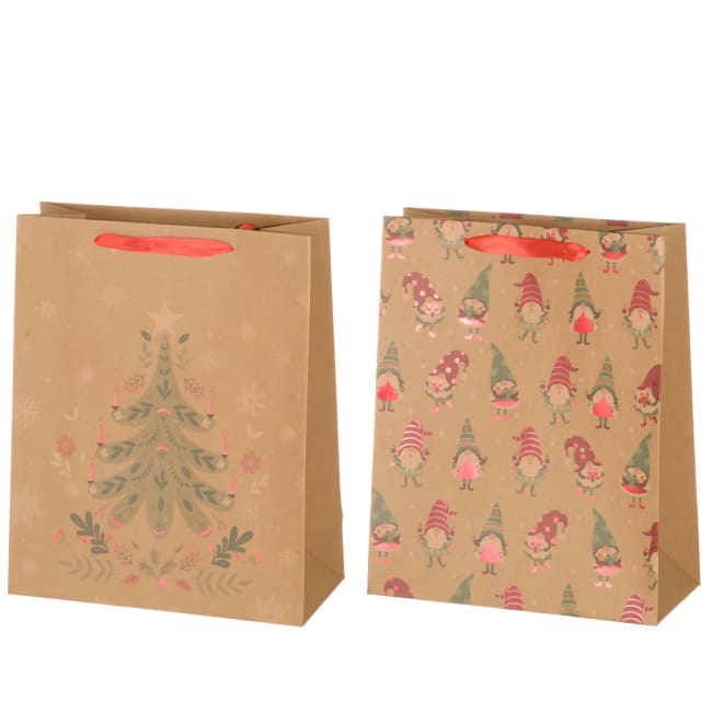 Gavepose med julemotiv 2ass 26x32x12cm