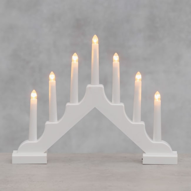 Adventstake 7 armet hvit