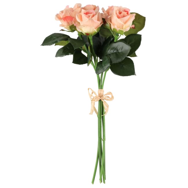 Plante Rosebukett 5 roser lakserøde 37 cm