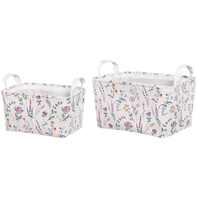 Oppbevaringskurv Blomstereng sett a2