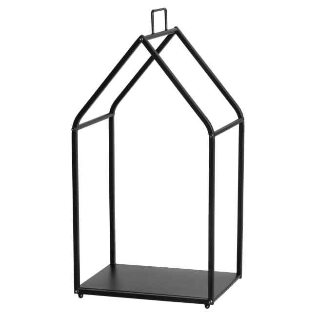 Vedstativ sort 75,5x38x30,5 cm Fannik