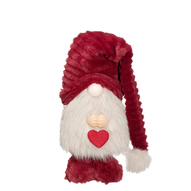 Dekorfigur Alv med hjerte i hånden 30 cm rød