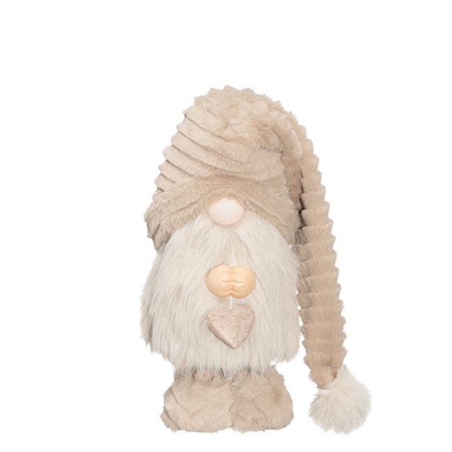 Dekorfigur Alv med hjerte i hånden 30 cm brun