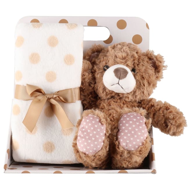 Pledd med kosebamse Brun