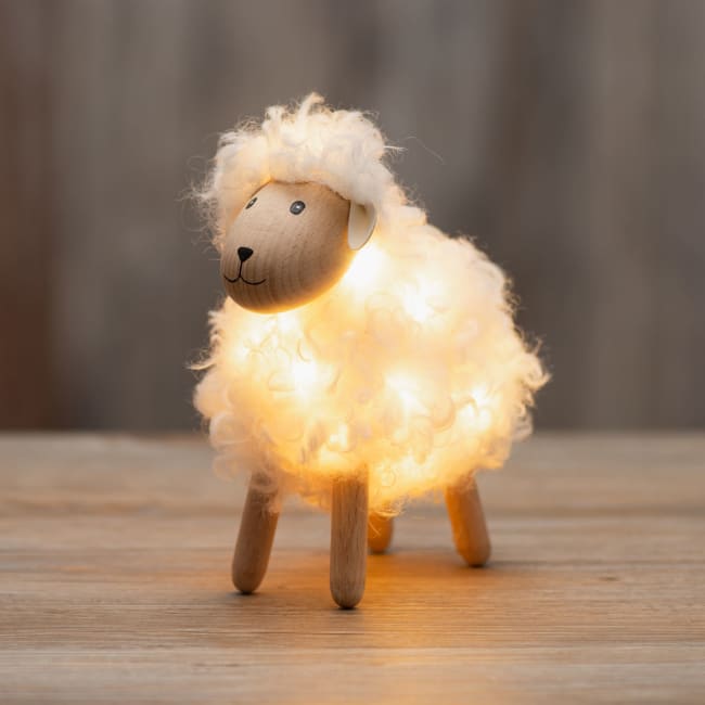 Dekorfigur Sau med LED-lys