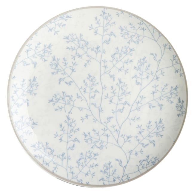 Asjett Songvaar hvit m/lysblått mønster