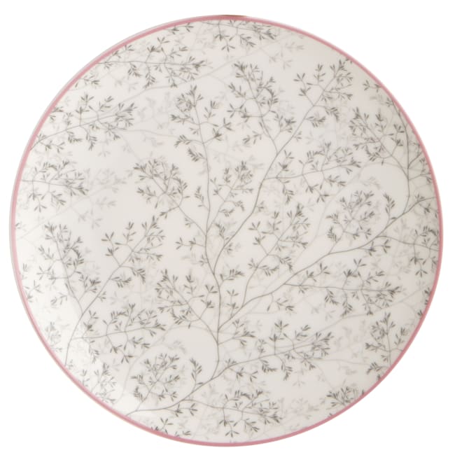 Asjett Songvaar grått stråmønster m/rosa kant