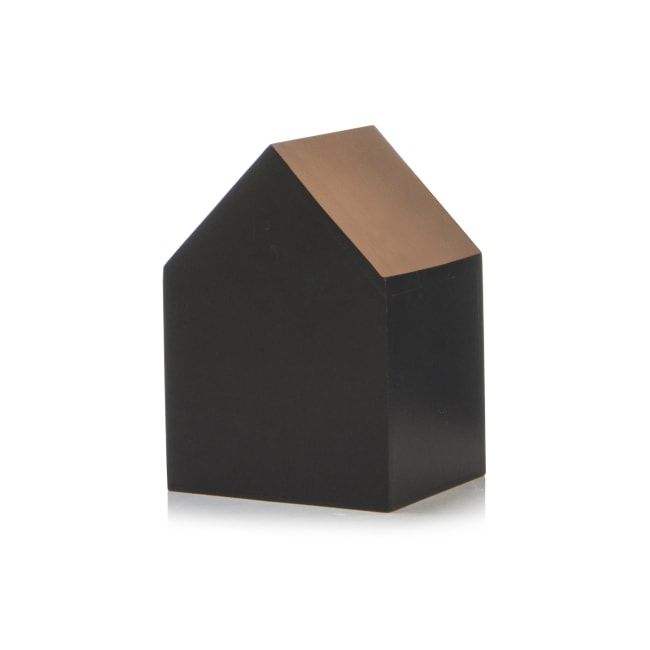 Dekorhus sort/rosegull tak H:14 cm