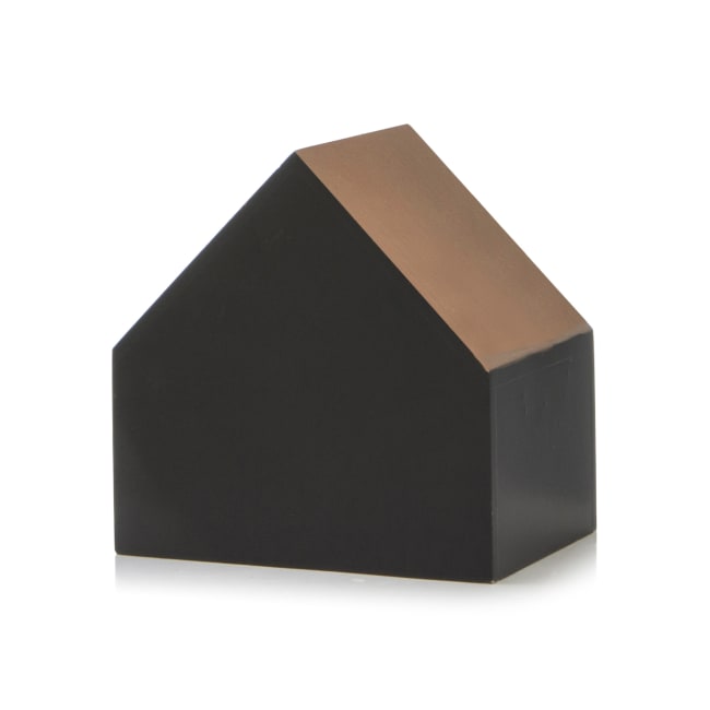 Dekorhus sort/rosegull tak H:15 cm
