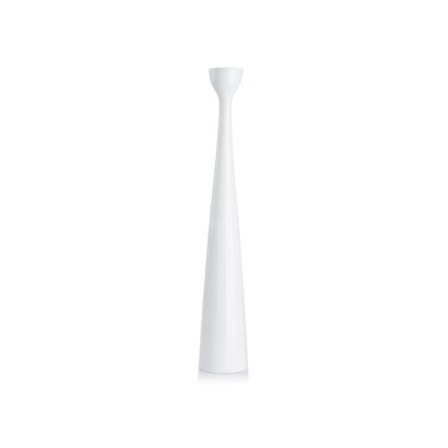 Lysestake poly hvit H:46 cm