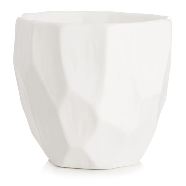 Telysglass retro hvit H:7 cm