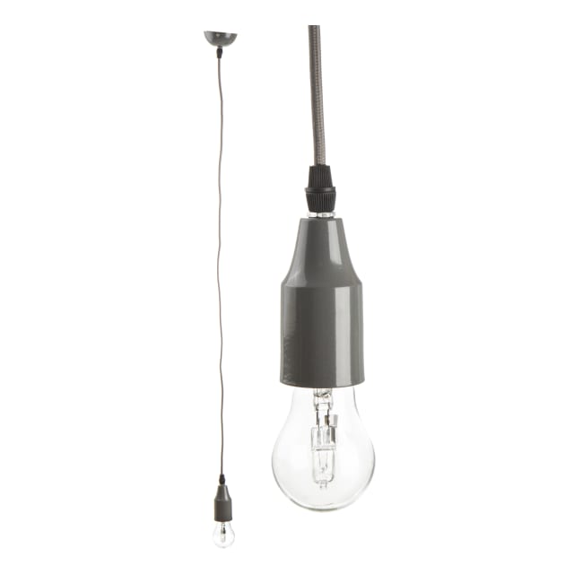 Taklampe/pendel grå H:120 Ø:8 cm