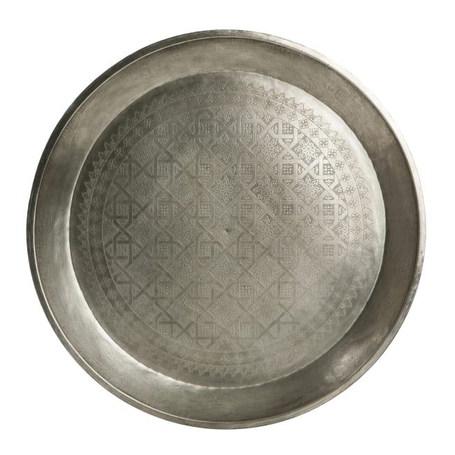 Lysfat m/mønster nikkel antikk Ø:50 cm