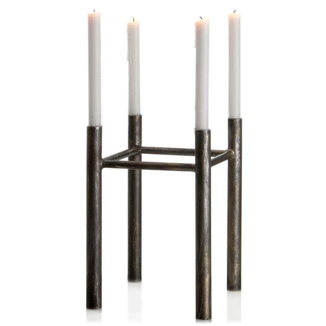 Lysestake/adventstake grå/gull H:30 cm