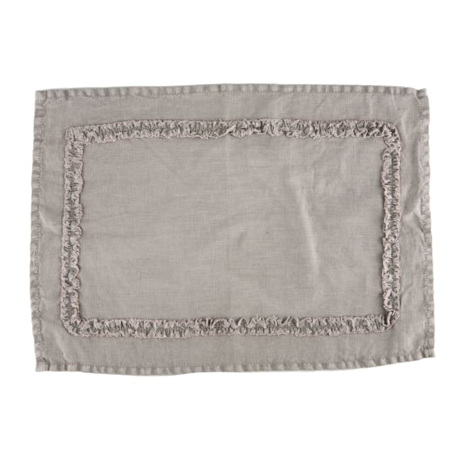 Spisebrikke Adele 35x50 beige m/ruflekant 100% lin