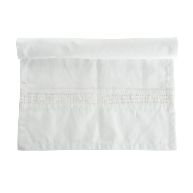 Løper m/blondekant hvit Sara 35x100 cm