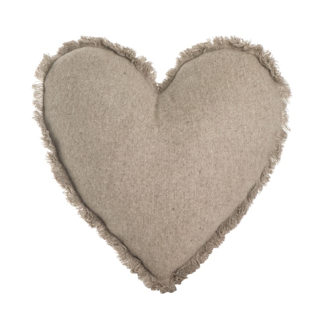 Pute Lill i filt m/hjerteform beige 45x45 cm