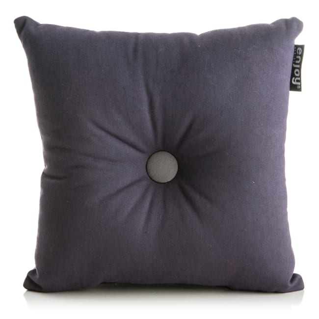 Pute blå m/grå knapp 30x30 cm