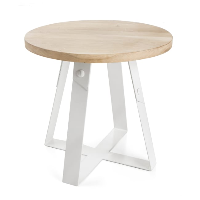 Bord rundt i eik/metall Ø:48 cm