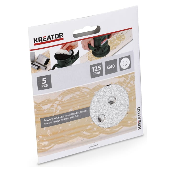 Pussepapir 5 pk K40 for maling eksentersliper Ø:125mm