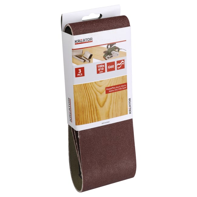 Pussepapir 3 pk K60 båndsliper XQ 100 x 610 mm