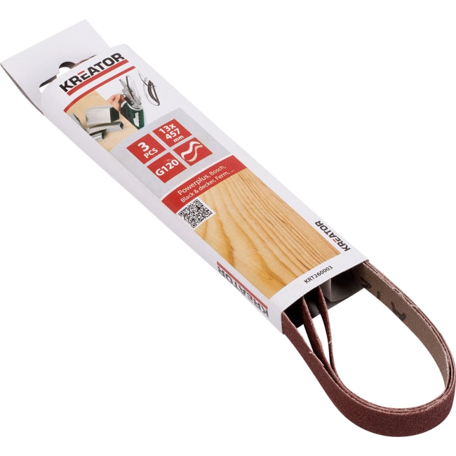 Pussepapir 3 pk K120 minibåndsliper 13x457 mm