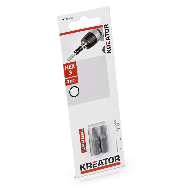 Bits 2 pk hex3 25 mm Kreator