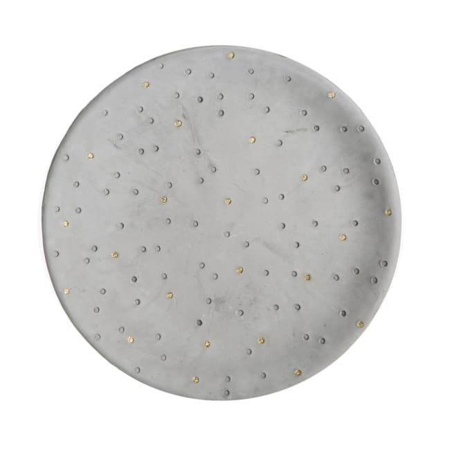 Dekorfat betong m/gulldekor Ø:29 cm