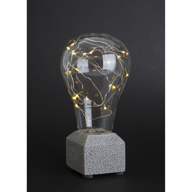 Lyspære m/20 LED lys på betongfot H:23 cm