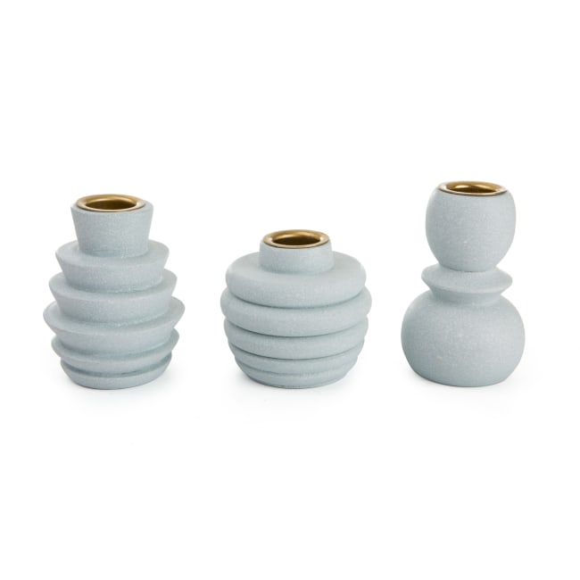 Lysestaker s/3 i PVC boks lys blå