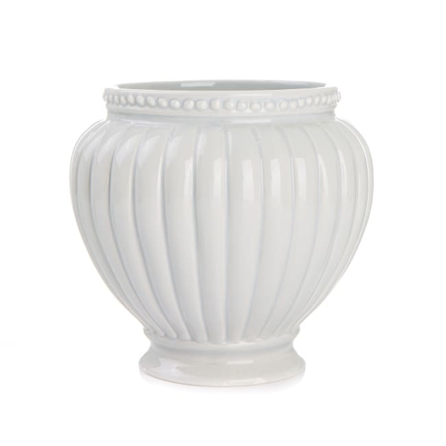 Potte i rillemønster grå H:15