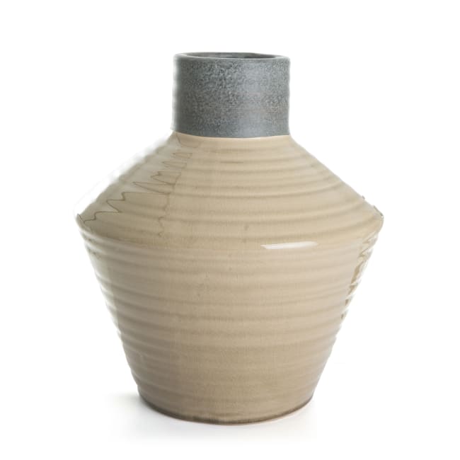 Vase i stengods beige Ø:25 H:28 cm