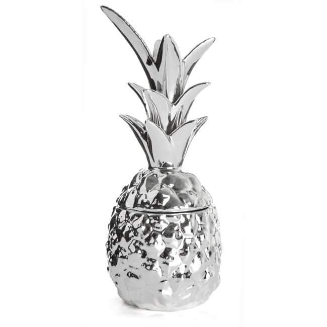 Ananas porselen sølv H:24 cm