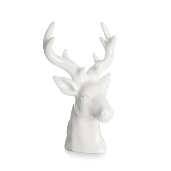 Dekorfigur reinsdyrhode hvit H:14 cm